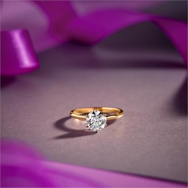 18ct Yellow Gold Six Claw Diamond Solitaire Engagement Ring 1.50ct thumbnail