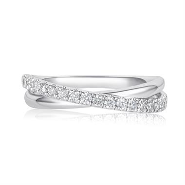 Platinum Crossover Design Diamond Eternity Ring 0.30ct thumbnail