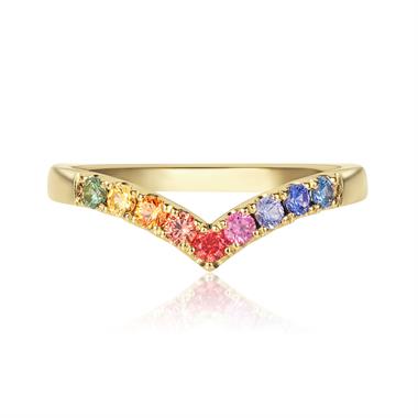 Samba 18ct Yellow Gold Rainbow Sapphire Dress Ring thumbnail