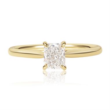 18ct Yellow Gold Radiant Cut Diamond Solitaire Engagement Ring 0.70ct thumbnail