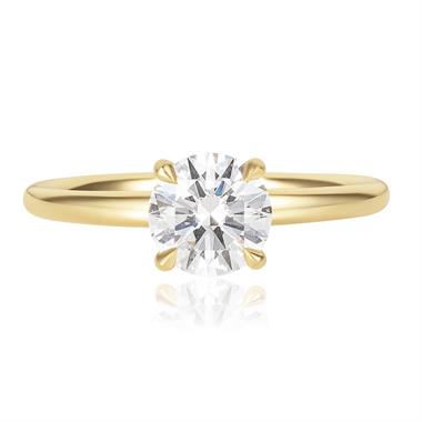 18ct Yellow Gold Hidden Halo Diamond Solitaire Engagement Ring 1.10ct thumbnail