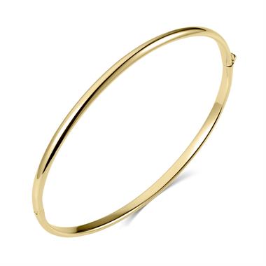 18ct Yellow Gold Plain Oval Bangle thumbnail