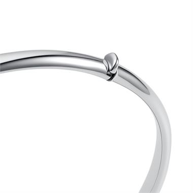 18ct White Gold Plain Oval Bangle thumbnail
