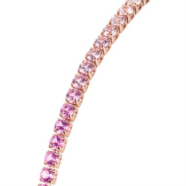 Bonbon 18ct Rose Gold Ombre Pink Sapphire and Diamond Bracelet thumbnail