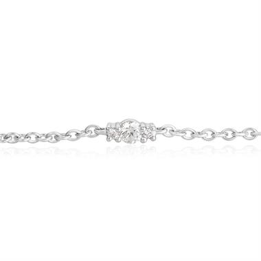18ct White Gold Diamond Station Bracelet thumbnail