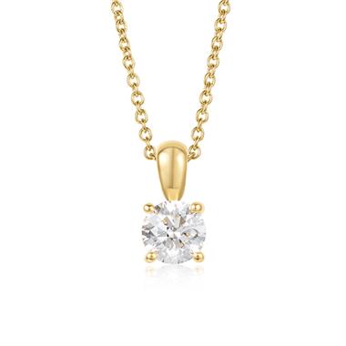 18ct Yellow Gold Diamond Solitaire Pendant 0.60ct thumbnail