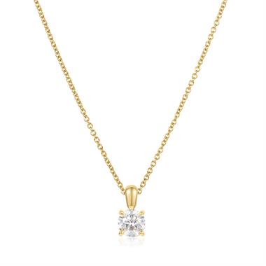 18ct Yellow Gold Diamond Solitaire Pendant 0.70ct thumbnail