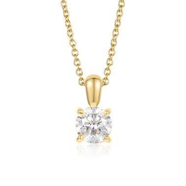 18ct Yellow Gold Diamond Solitaire Pendant 0.70ct thumbnail