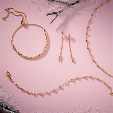 18ct Yellow Gold Faceted Bead Detail Adjustable Bracelet  thumbnail
