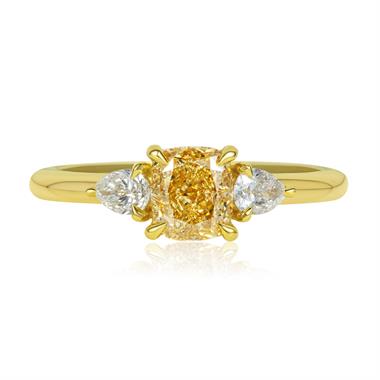 18ct Yellow Gold Fancy Yellow Diamond Engagement Ring 1.01ct thumbnail