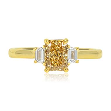 18ct Yellow Gold Fancy Yellow Diamond Engagement Ring 1.02ct thumbnail