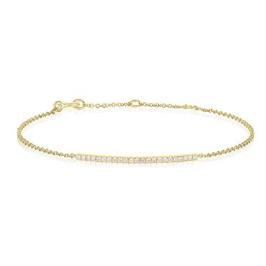 18ct Yellow Gold Diamond Bar Bracelet 0.15ct thumbnail