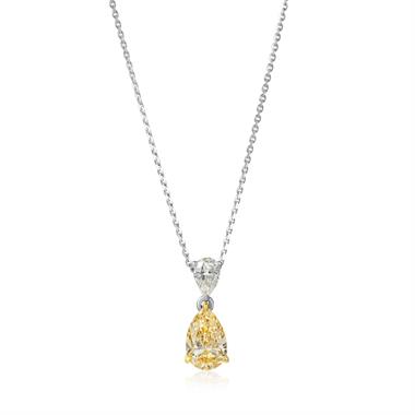 18ct White Gold Champagne Diamond Drop Necklace thumbnail