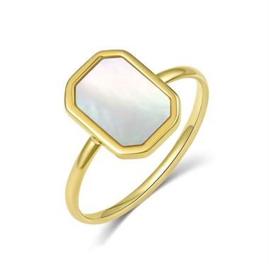 Nova 18ct Yellow Gold Octagon Mother of Pearl Ring  thumbnail