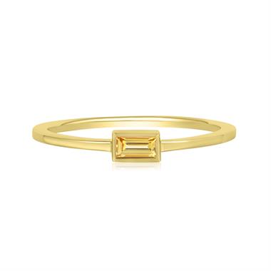 18ct Yellow Gold Baguette Cut Yellow Sapphire Dress Ring thumbnail
