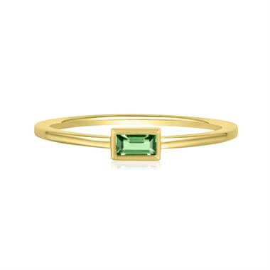 18ct Yellow Gold Baguette Cut Tsavorite Dress Ring thumbnail