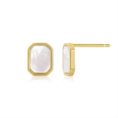 Nova 18ct Yellow Gold Octagon Mother of Pearl Stud Earrings thumbnail