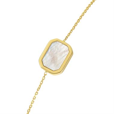 Nova 18ct Yellow Gold Octagon Mother of Pearl Bracelet  thumbnail