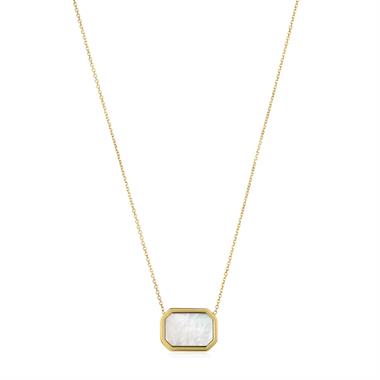 Nova 18ct Yellow Gold Octagon Mother of Pearl Necklace  thumbnail