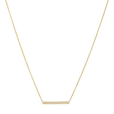 18ct Yellow Gold Diamond Bar Necklace 0.19ct thumbnail