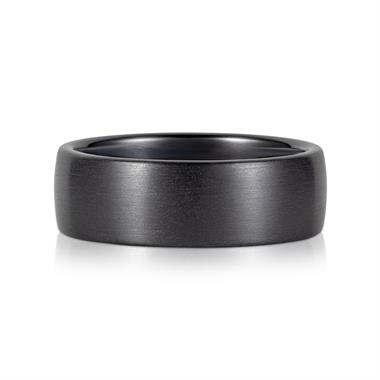 Black Zirconium and Platinum Plain Wedding Ring 8mm thumbnail