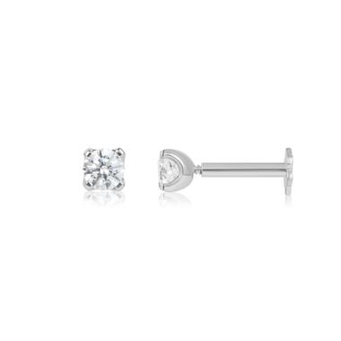 18ct White Gold Diamond Tragus Fitting Single Stud 0.15ct thumbnail
