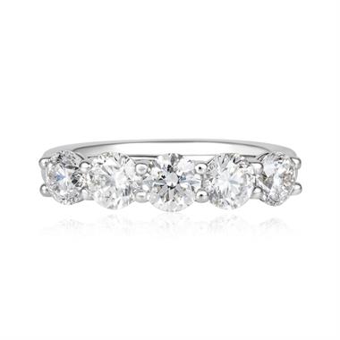 Platinum Diamond Five Stone Half Eternity Ring 1.50ct  thumbnail
