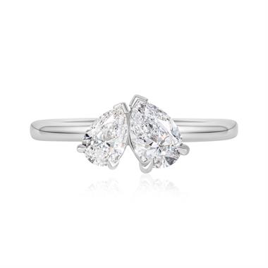 Platinum Pear Shape Diamond Toi et Moi Engagement Ring thumbnail