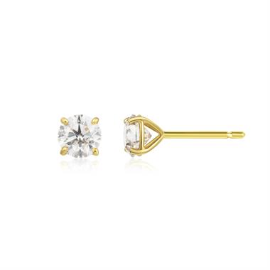 18ct Yellow Gold Diamond Solitaire Stud Earrings 1.40ct thumbnail
