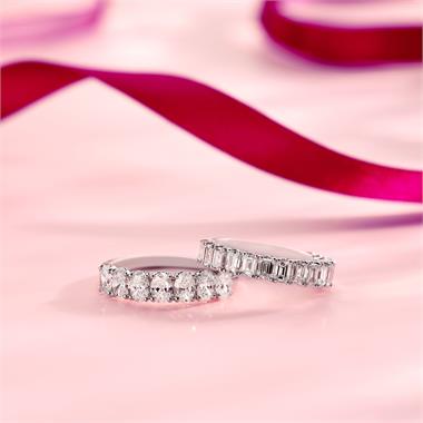 Platinum Emerald Cut Diamond Half Eternity Ring 1.40ct thumbnail