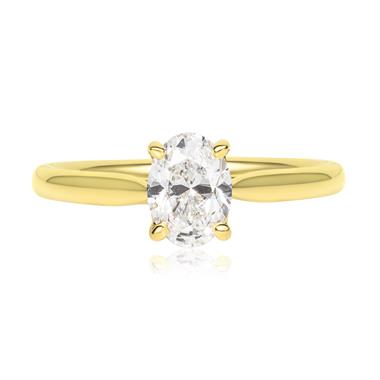 18ct Yellow Gold Oval Cut Diamond Solitaire Engagement Ring 1.00ct thumbnail