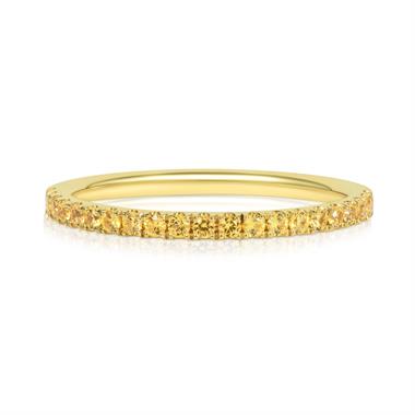 18ct Yellow Gold Yellow Sapphire Half Eternity Ring 0.24ct thumbnail