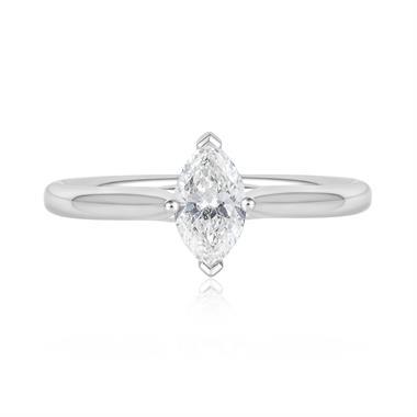 Platinum Marquise Diamond Engagement Ring 0.50ct thumbnail