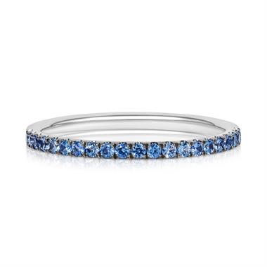 18ct White Gold Blue Sapphire Half Eternity Ring 0.24ct thumbnail