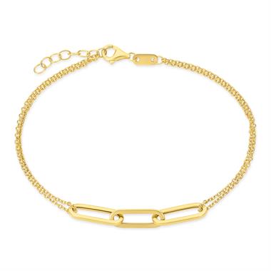 18ct Yellow Gold Three Paperlink Bracelet thumbnail