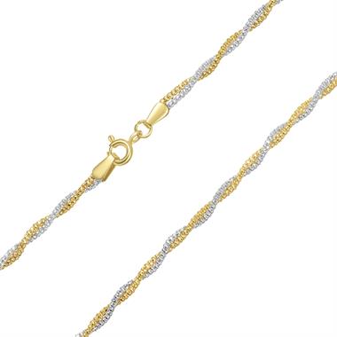 18ct Two Colour Gold Twisted Bracelet  thumbnail