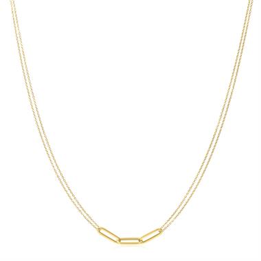 18ct Yellow Gold Three Paperlink Necklace thumbnail