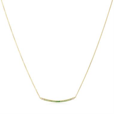 Bonbon 18ct Yellow Gold Ombre Tsavorite and Diamond Necklace thumbnail