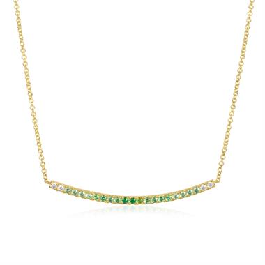 Bonbon 18ct Yellow Gold Ombre Tsavorite and Diamond Necklace thumbnail