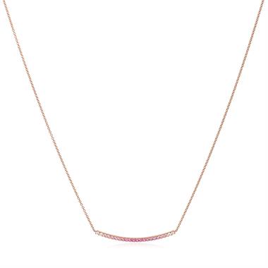 Bonbon 18ct Rose Gold Ombre Pink Sapphire and Diamond Necklace thumbnail