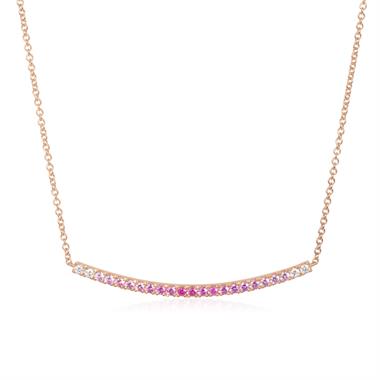 Bonbon 18ct Rose Gold Ombre Pink Sapphire and Diamond Necklace thumbnail