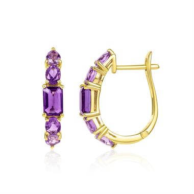 Bonbon 18ct Yellow Gold Amethyst Earrings thumbnail
