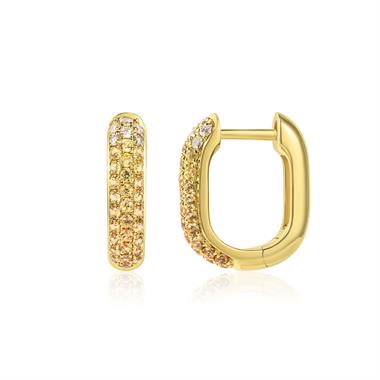 Bonbon 18ct Yellow Gold Yellow Sapphire and Diamond Hoop Earrings thumbnail