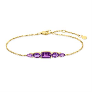 Bonbon 18ct Yellow Gold Amethyst Bracelet thumbnail