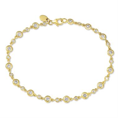 18ct Yellow Gold Diamond Bezel Set Bracelet thumbnail