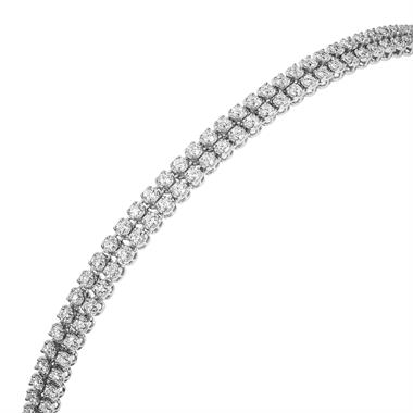 18ct White Gold Two Row Diamond Tennis Bracelet 1.87ct thumbnail