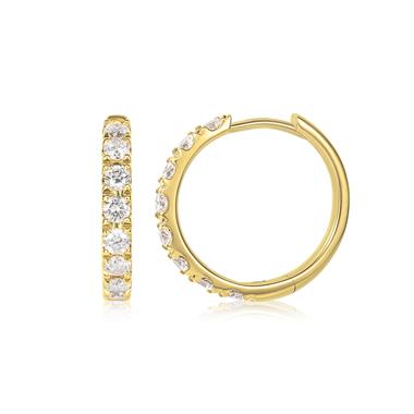 18ct Yellow Gold Huggie Hoop Earrings 0.80ct thumbnail