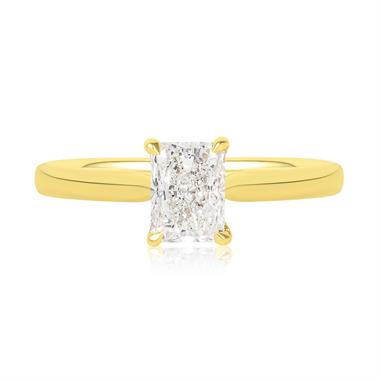 18ct Yellow Gold Radiant Cut Diamond Solitaire Engagement Ring 0.90ct thumbnail