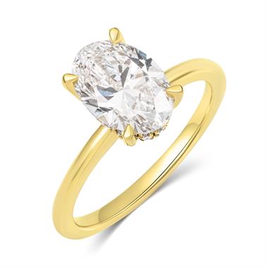18ct Yellow Gold Lab Grown Oval Diamond Engagement Ring 2.00ct thumbnail