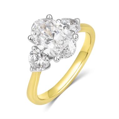 18ct Yellow Gold Lab Grown Oval Diamond Engagement Ring 2.20ct thumbnail